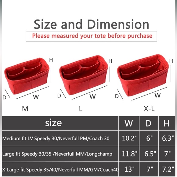 COPY - Purse Organizer Insert, Bag in Bag Felt Fabric Handbag Organizer - Picture 5 of 10